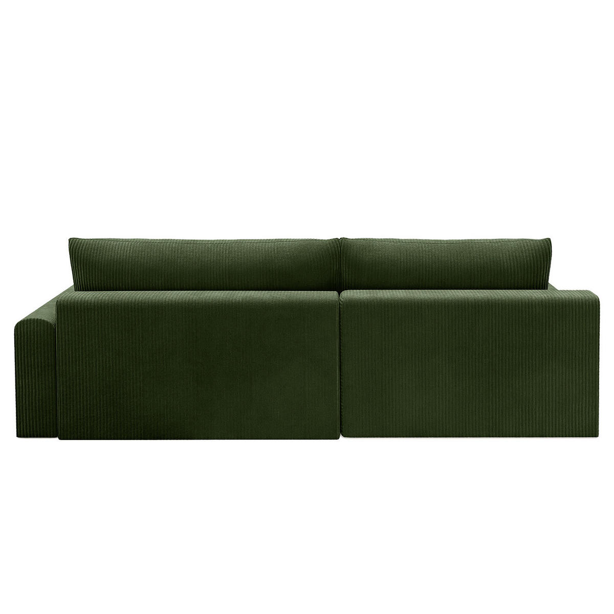 ECKSOFA mit Schlaffunktion - Longchair - Schwarz/Grün, Kunststoff/Textil (253/167cm) - home24