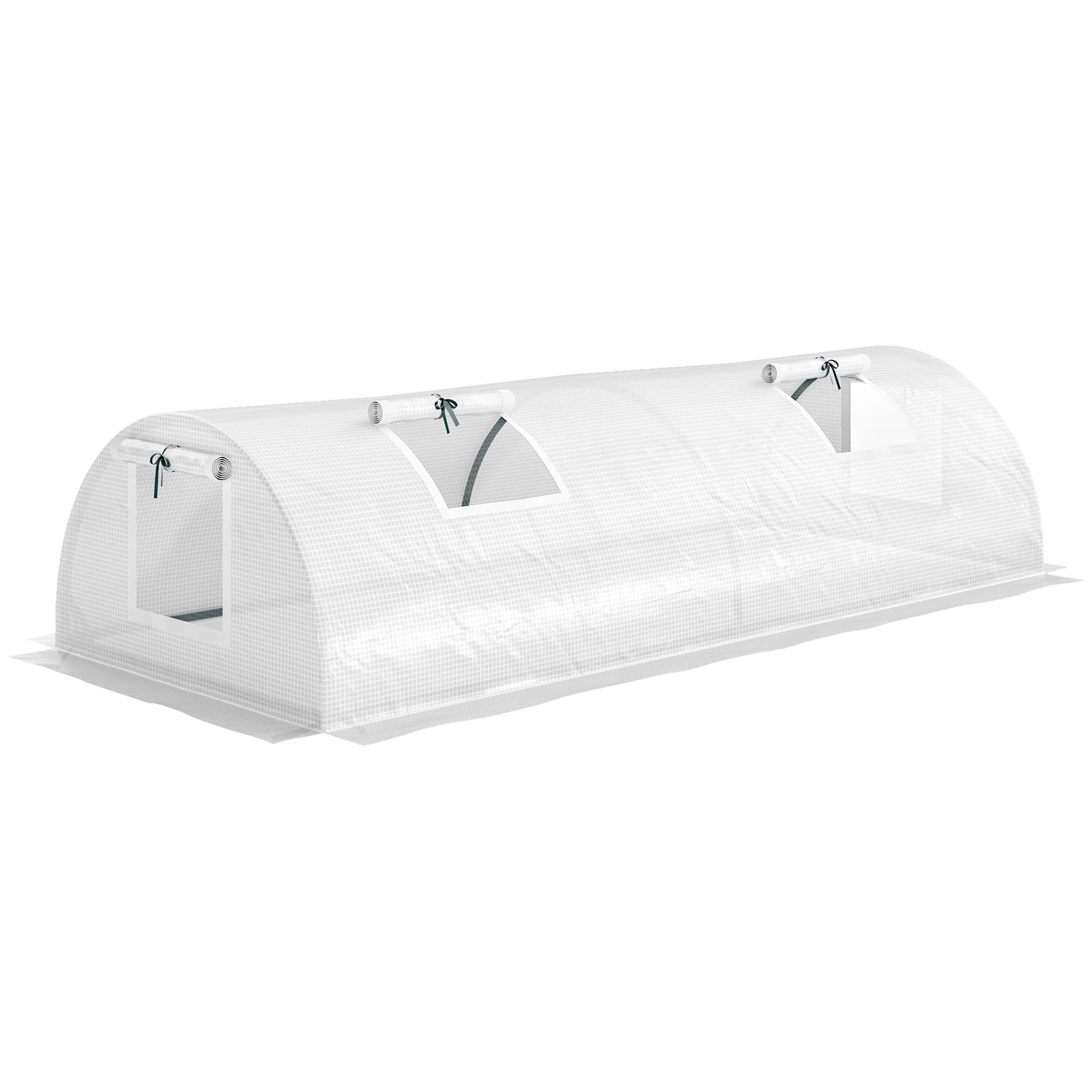 GEWÄCHSHAUS, 200L x 80B x 45H cm - Weiß, Kunststoff/Metall (80/45/200cm) - Outsunny