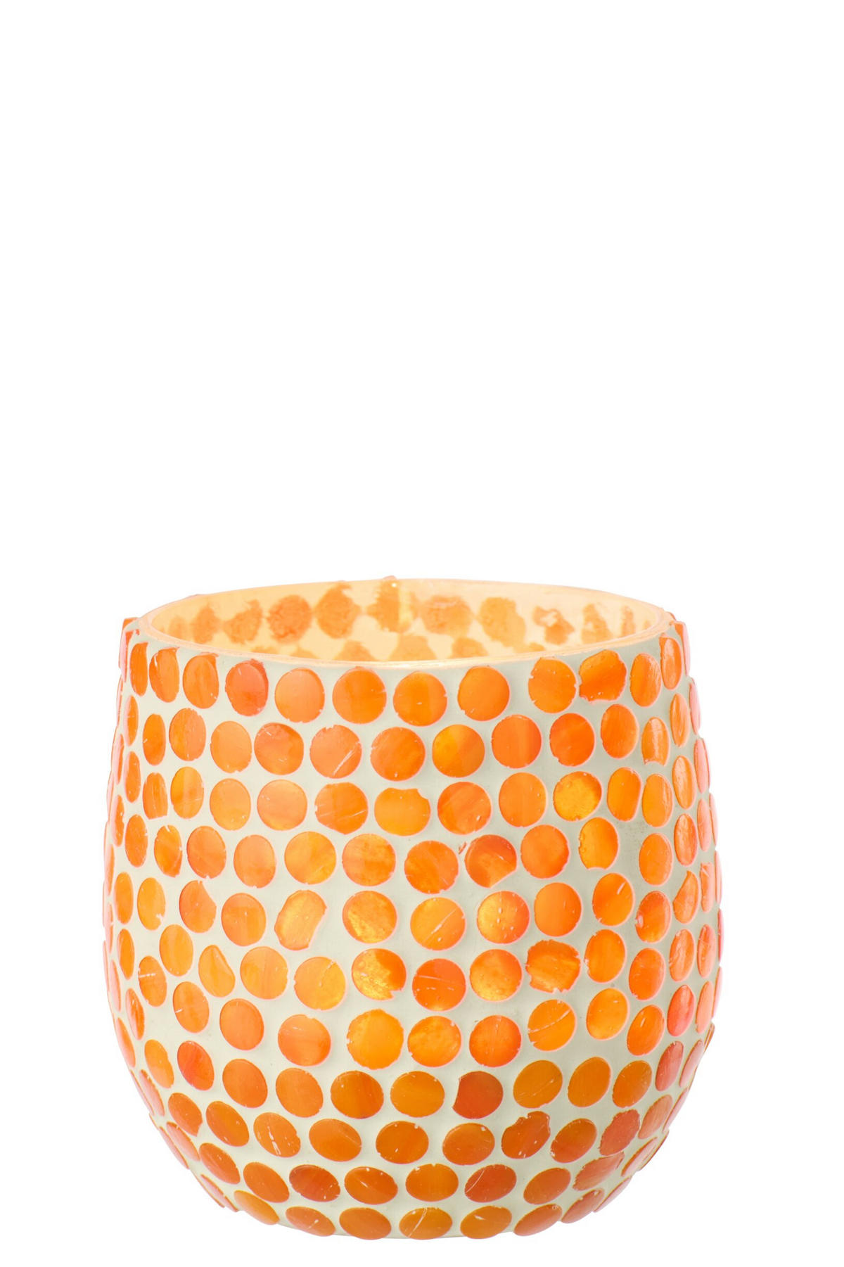 KERZENSTÄNDER MOSAIK Orange - Orange, Glas (9.5/9cm) - J-Line