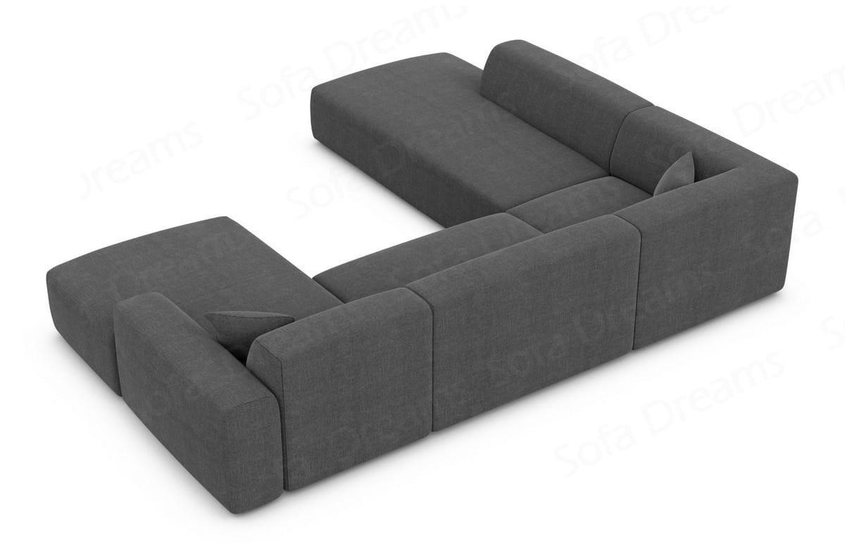 WOHNLANDSCHAFT Genova Anthrazit Strukturstoff - Anthrazit, Kunststoff (326/70/263cm)