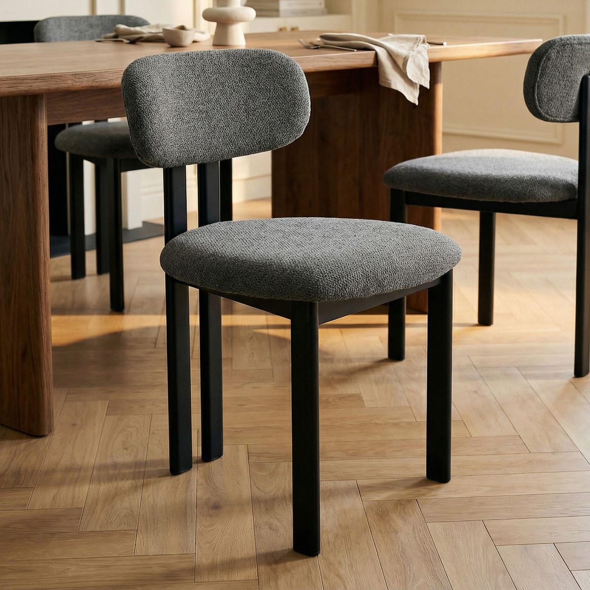 ESSZIMMERSTUHL FRANCA 2er-Set dunkelgrau - Dunkelgrau, Textil (51/80/53cm) - IDIMEX