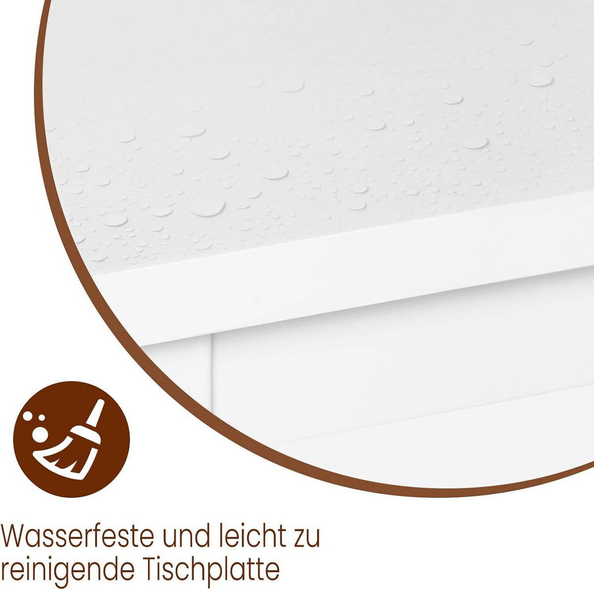 BARTISCH, aus MDF, Helle Eiche, 140x100x40cm - Weiß, Holzwerkstoff/Metall (40/140/100cm) - Woltu