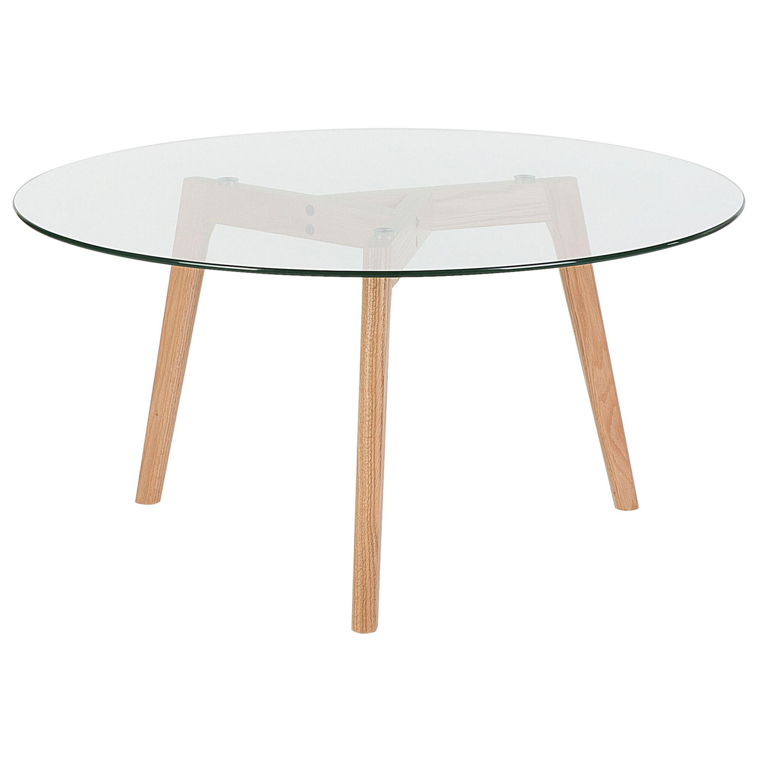 COUCHTISCH Glas 90 cm Minnesota - Hellbraun, Glas (90/90/45cm) - Beliani