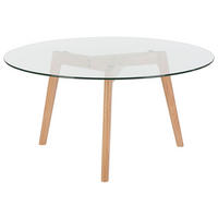 COUCHTISCH Glas 90 cm Minnesota - Hellbraun, Glas (90/90/45cm) - Beliani