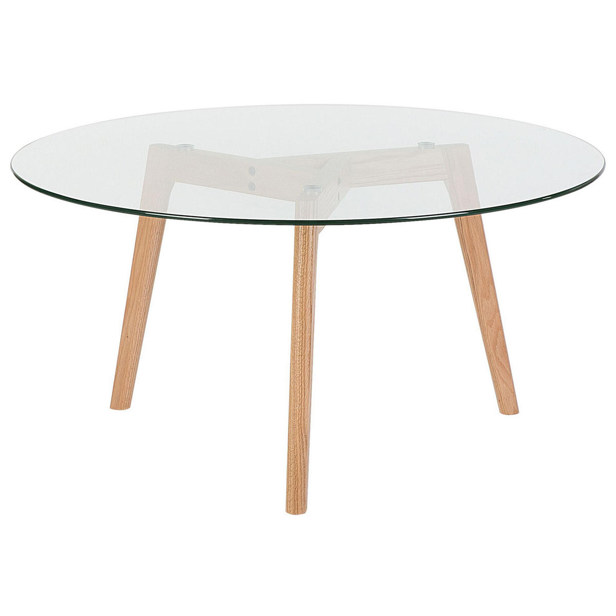 COUCHTISCH Glas 90 cm Minnesota - Hellbraun, Glas (90/90/45cm) - Beliani