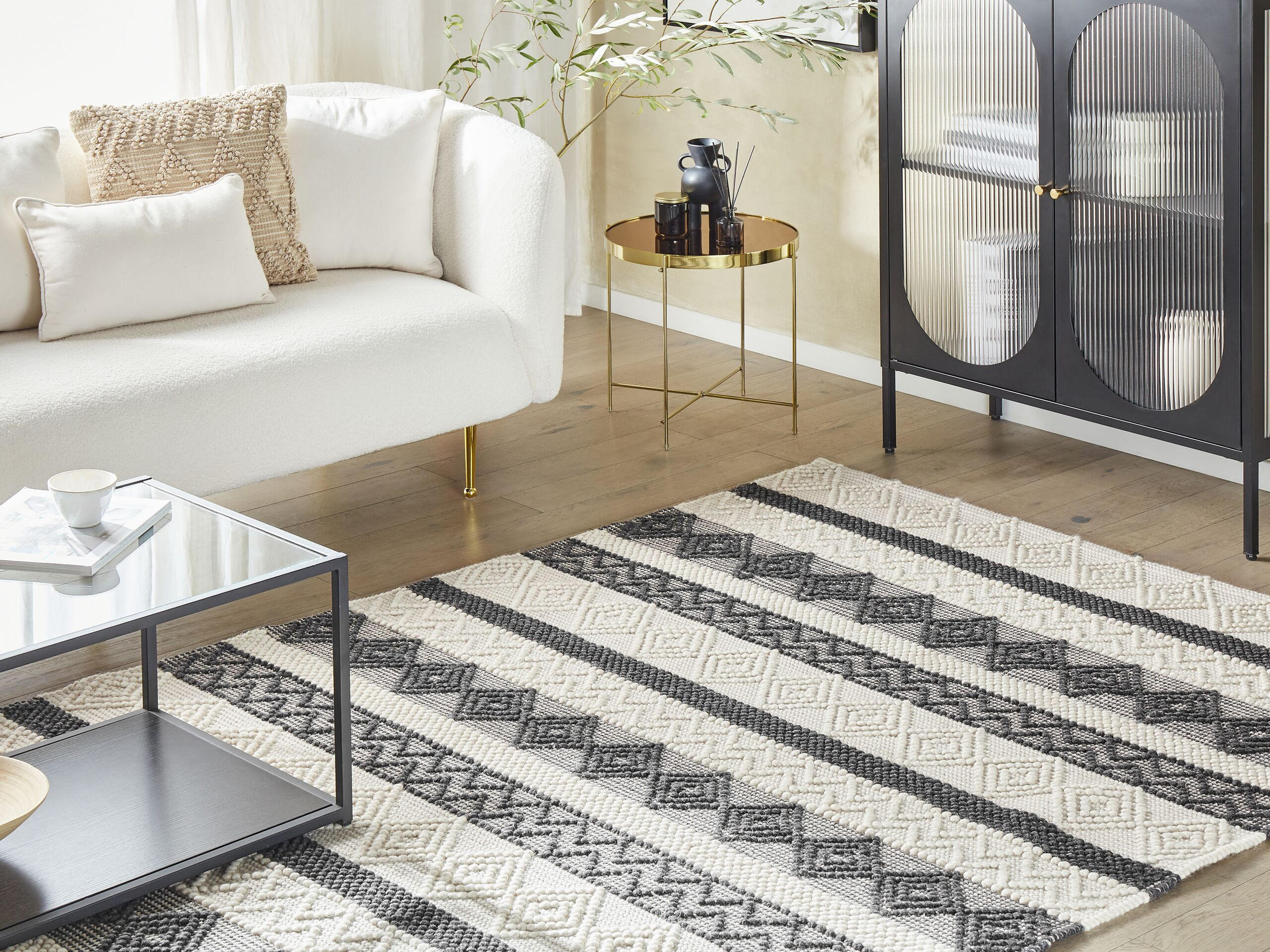 KURZFLOR-TEPPICH Davutlar 200/200 cm - Beige, Textil (200/200cm) - Beliani
