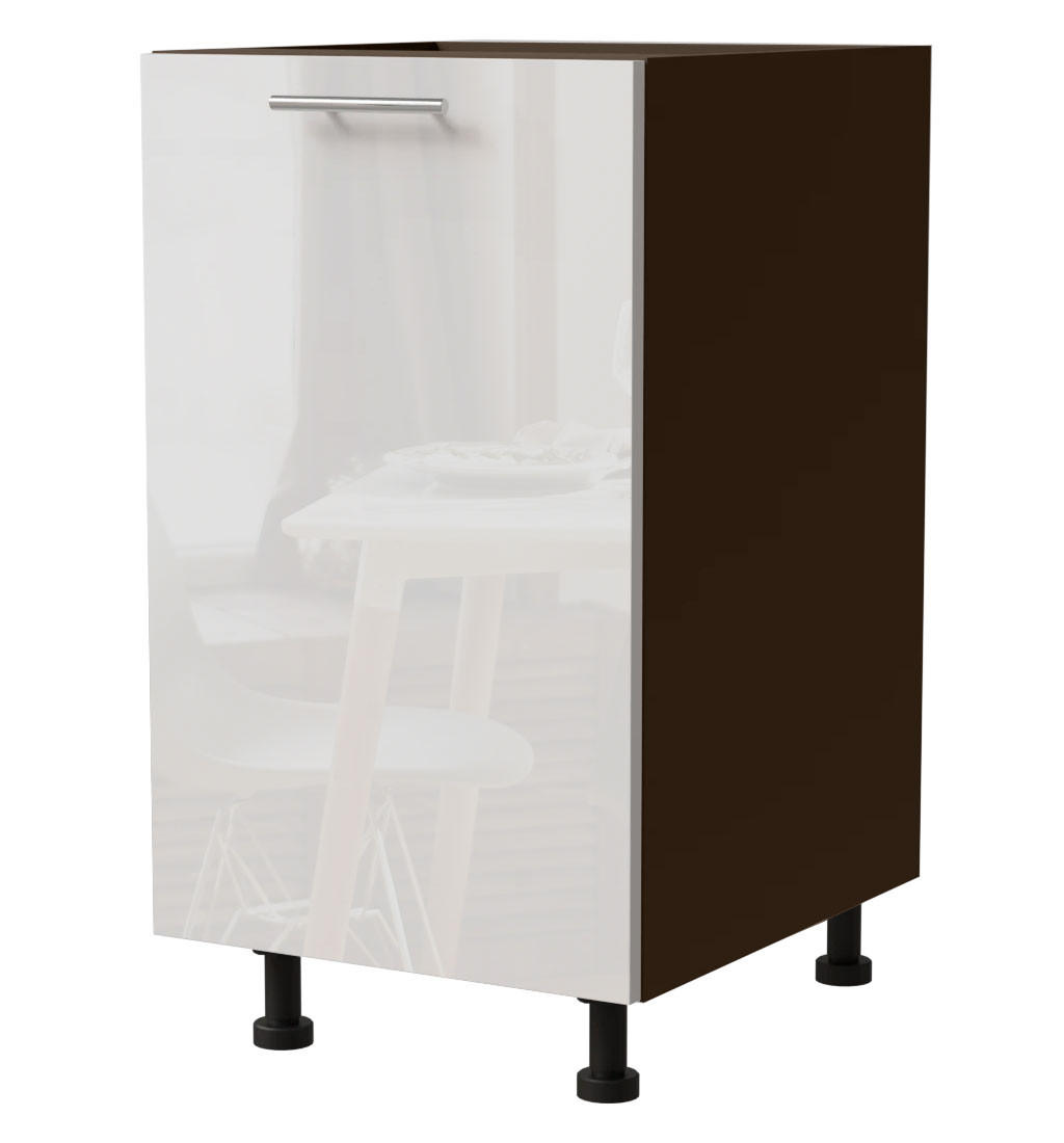 KÜCHENUNTERSCHRANK Essen D1D/45 Weiß Hochglanz / Lava Matt 45 / 50 / 82cm - Dunkelgrau/Weiß Hochglanz, Holz/Holzwerkstoff (45/82/50cm) - Feldmann-Wohnen