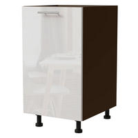 KÜCHENUNTERSCHRANK Essen D1D/45 Weiß Hochglanz / Lava Matt 45 / 50 / 82cm - Dunkelgrau/Weiß Hochglanz, Holz/Holzwerkstoff (45/82/50cm) - Feldmann-Wohnen