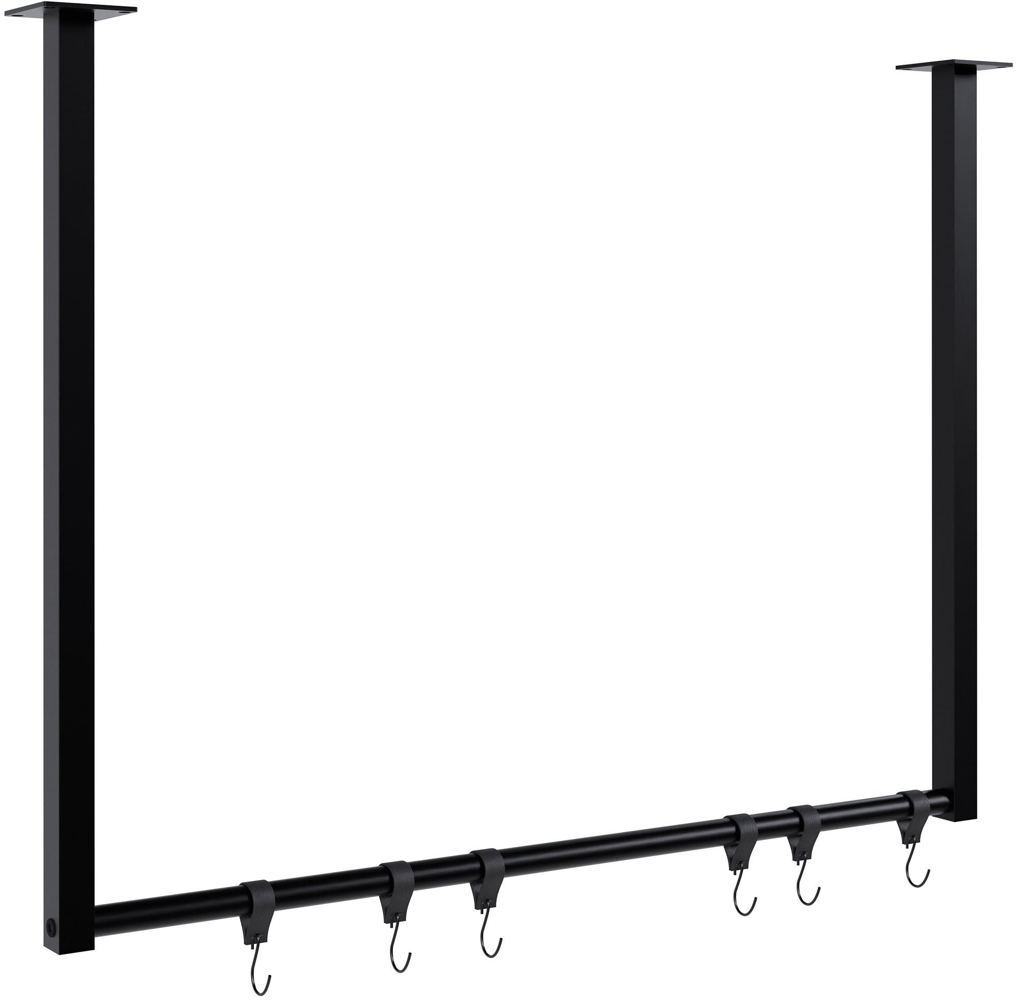 KLEIDERSTÄNDER 150x38x120-schwarz-Metall - Schwarz, Metall (80/60/7cm) - CLP
