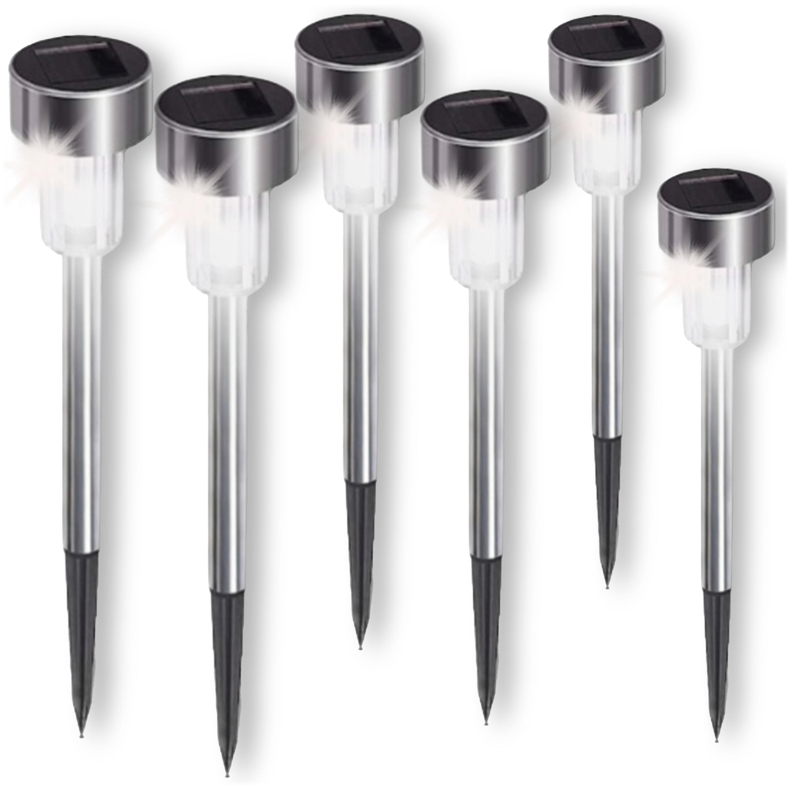 SOLARLEUCHTE 6-er Set Solarlampen - Silberfarben, Metall (4.5/4.5/31.5cm) - KRUMAD