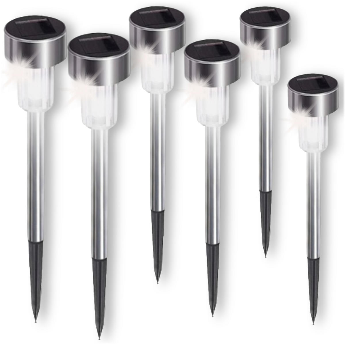 SOLARLEUCHTE 6-er Set Solarlampen - Silberfarben, Metall (4.5/4.5/31.5cm) - KRUMAD