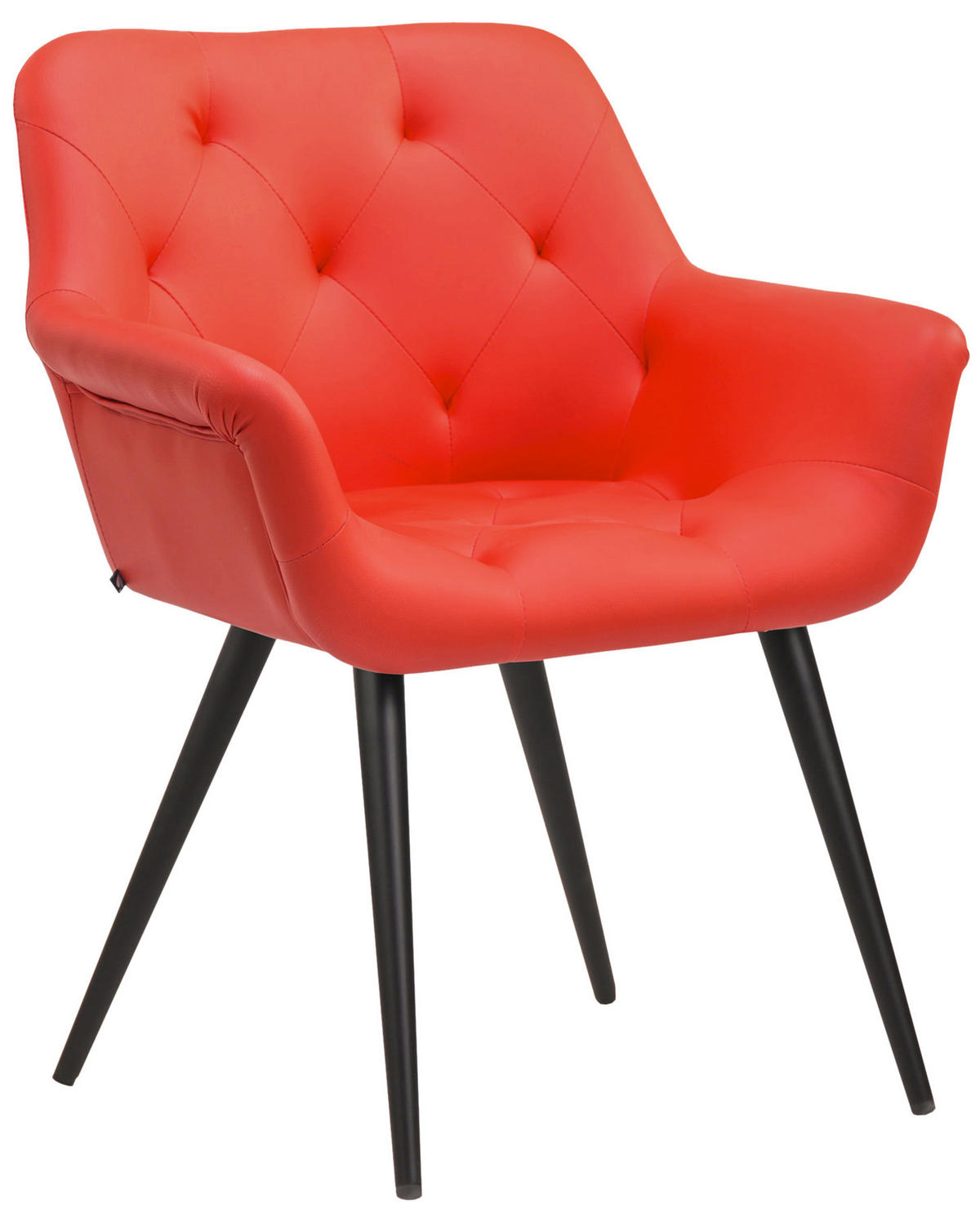 ARMLEHNENSTUHL Lederlook rot - Rot/Schwarz, Textil/Metall (67/83/60cm) - CLP