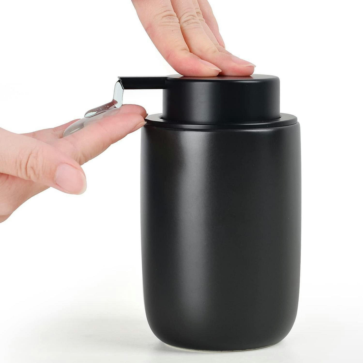 SEIFENSPENDER Keramik Matt Schwarz 350ml - Schwarz, Keramik (8/14/8cm)