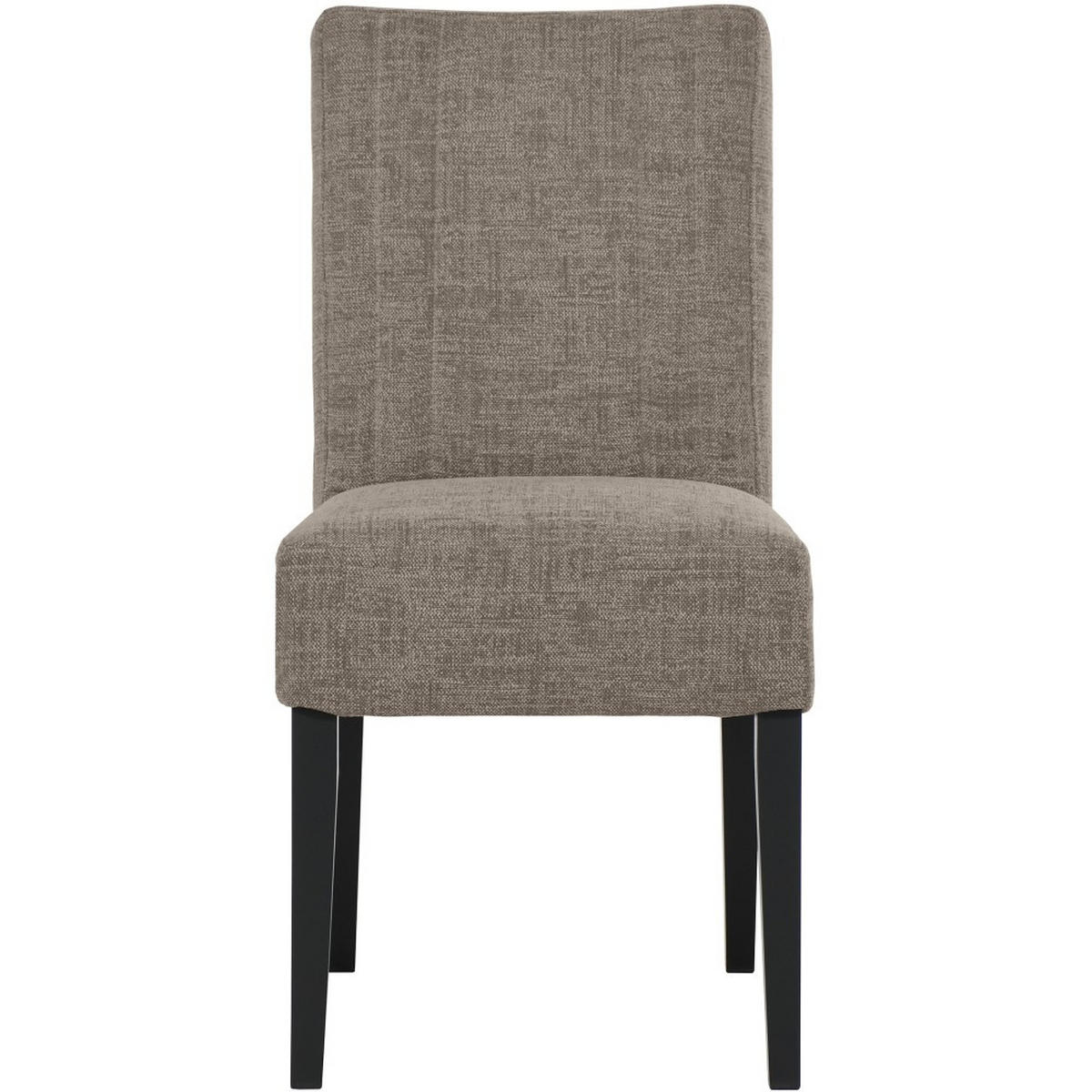 STUHL FREYA mit schwarzen Holzbeinen, Polsterstuhl, Hellbraun - Hellbraun/Schwarz, Holz (47/94/42cm) - Beautysofa