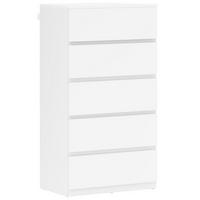 KOMMODE Schubladenschrank Sideboard mit 5 Schubladen, Weiß, 55 x 34 x 100 cm - Weiß, Holzwerkstoff (34/100/55cm) - HOMCOM