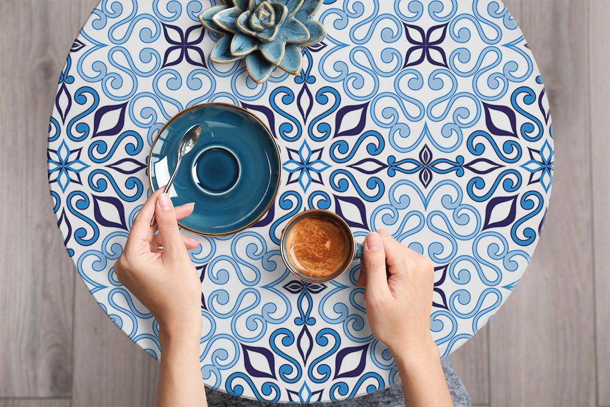 MÖBELAUFKLEBER 100x50 cm Arabisches Muster - Blau, Kunststoff (100/50/50cm) - TULUP