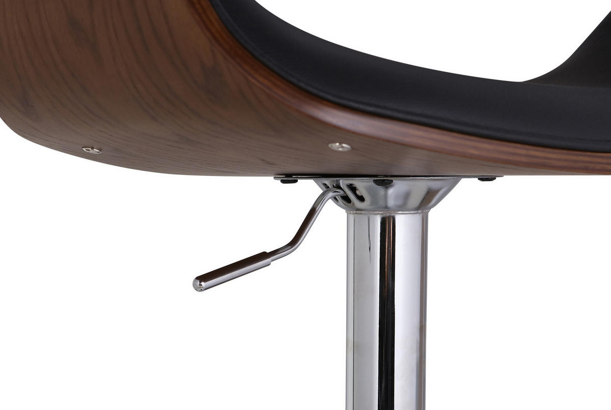 BARHOCKER Lederlook Schwarz - Schwarz, Textil/Metall (60/95/52cm) - CLP