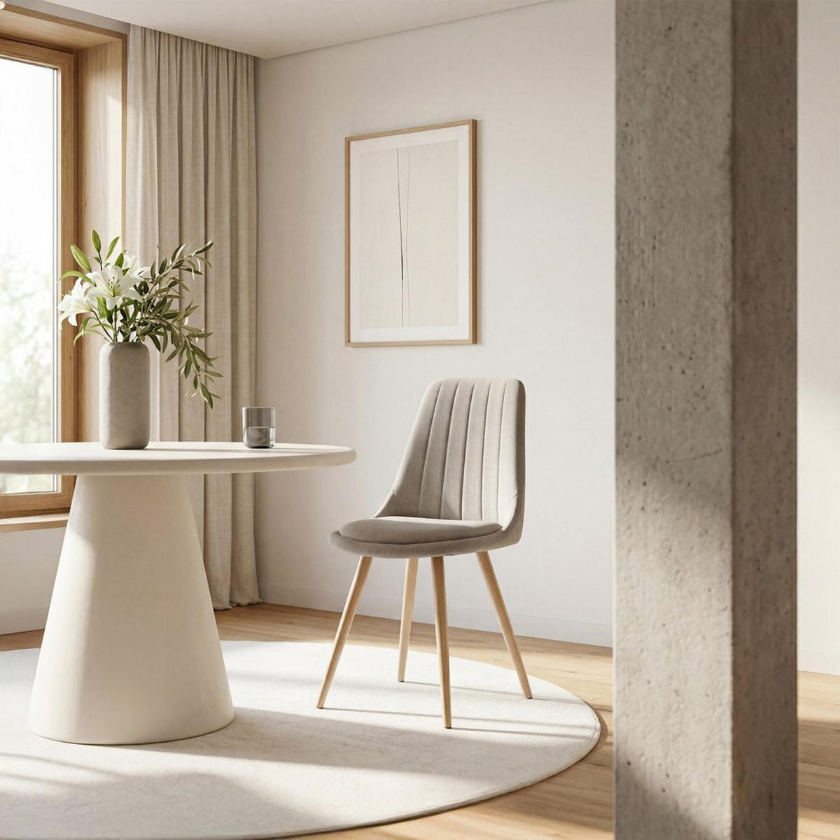 ESSZIMMERSTUHL Ingrid Beige 47 cm x 87 cm 4er-Set - Beige, Textil (47/87/50cm) - Klast Home