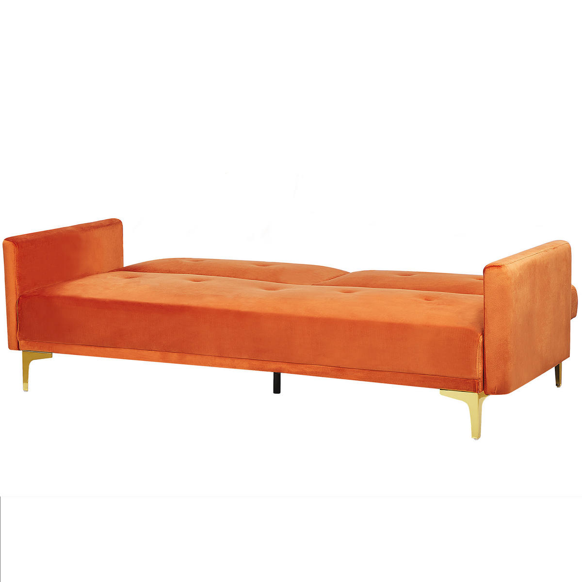 3-SITZER-SCHLAFSOFA Samtstoff Orange Lucan - Orange, Textil (190/75/90cm) - Beliani