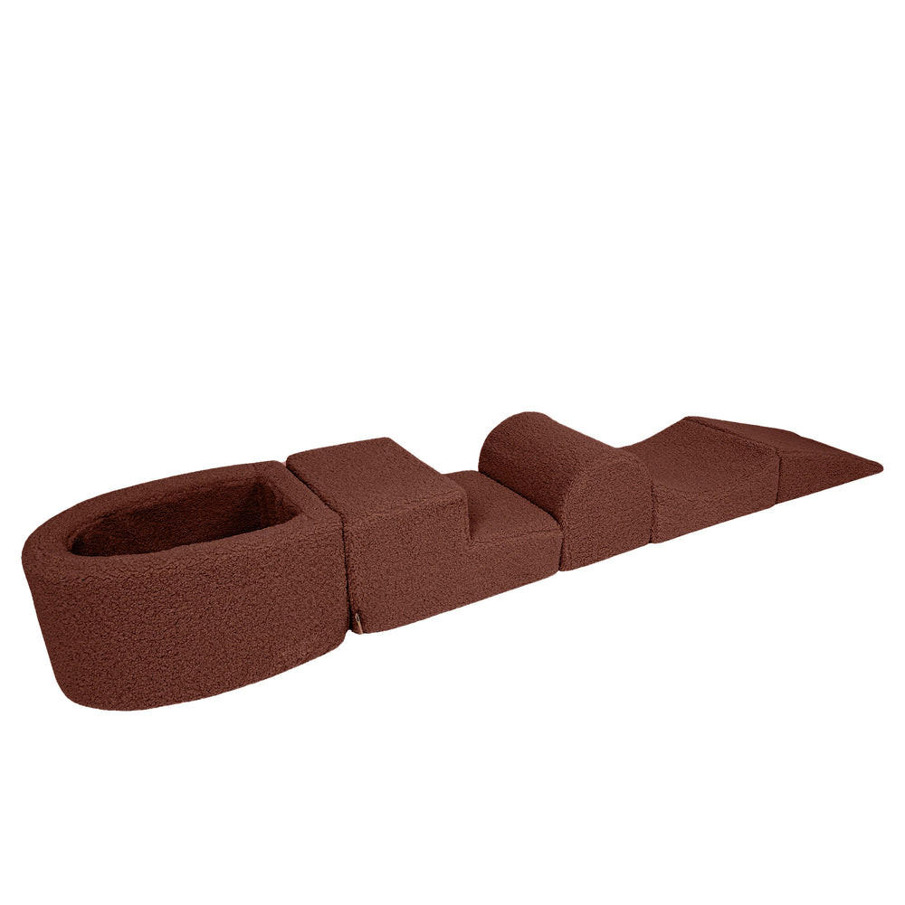 BÄLLEBAD klein mit Schaumstoff Bausteinen, Bearly, Dunkelbraun - Dunkelbraun, Textil (250/45/30cm) - MeowBaby