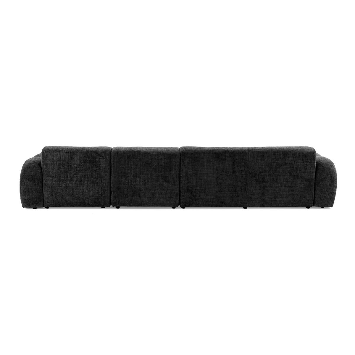 5-SITZER modulares Ecksofa VEER SET 2 Rechts, 175x379 cm, Chenille Webstoff Anthrazit - Anthrazit/Schwarz, Holz/Kunststoff (175/379cm) - Muffo