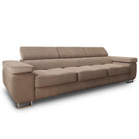 BETTSOFA MOSINE Beige Kordstoff mit Schlaffunktion - Beige, Textil (281/87/98cm) - MASSENO