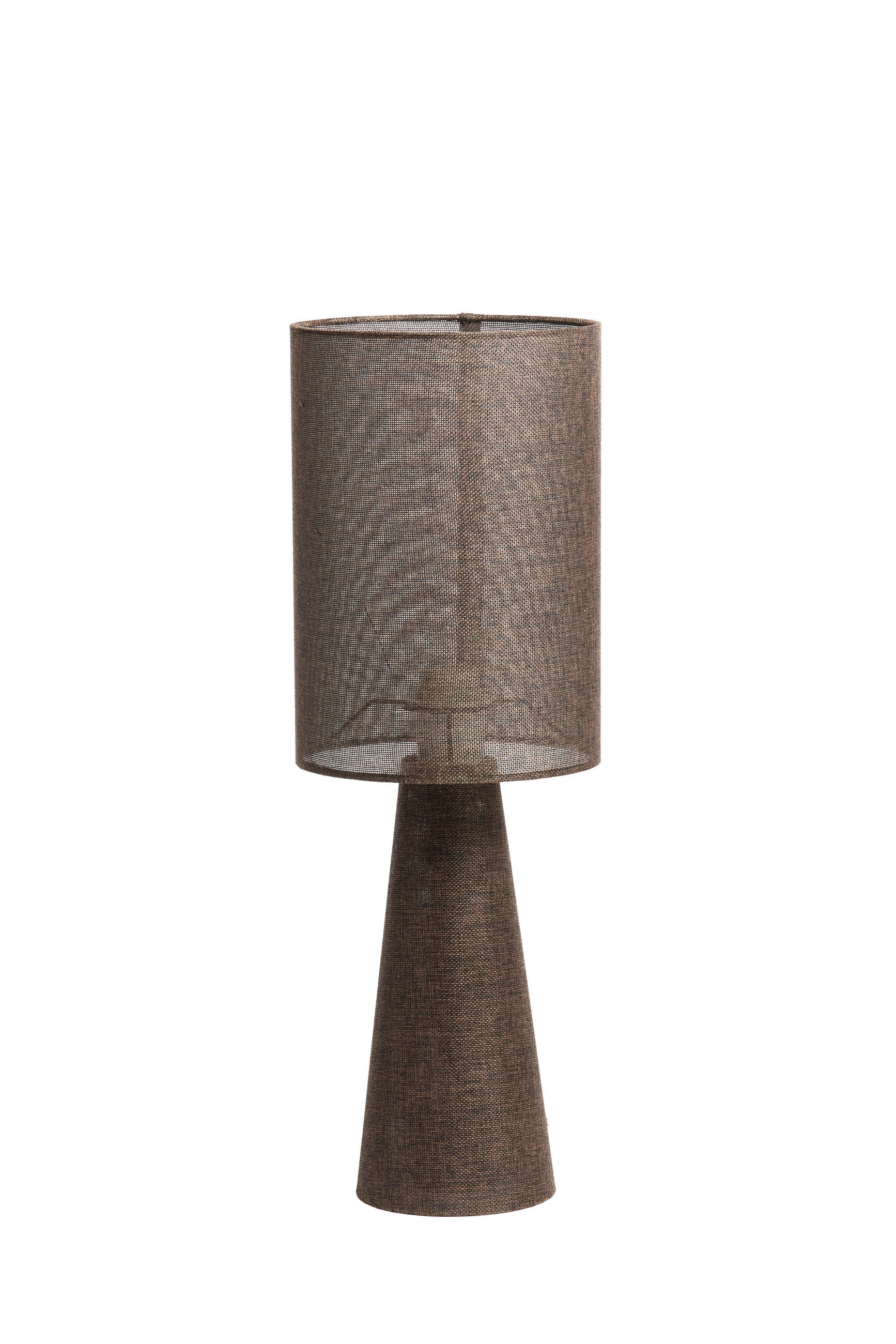 TISCHLAMPE Micky Braun Ø20/58 cm - Dunkelbraun, Textil (20/20/58cm) - Light & Living