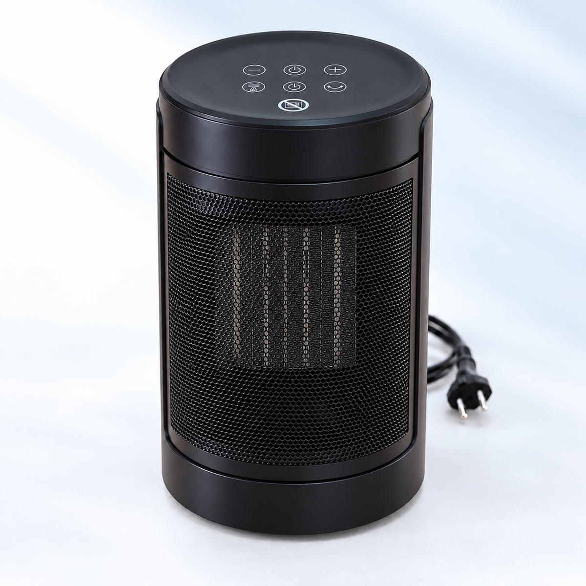 FLÄKTVÄRMARE svart PTC-keramik 1500 W fjärrkontroll - Svart, Keramik/Plast (17/26/17cm) - Relaxdays