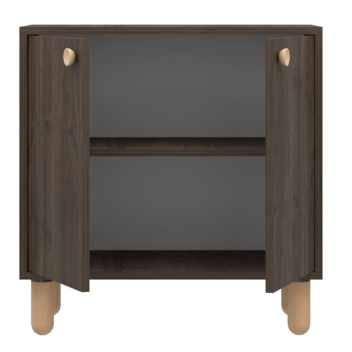 SIDEBOARD mit 2 Türen und Füßen aus massivem Buchenholz 36/72/73 cm - Naturfarben, Holzwerkstoff (36/73/72cm) - Calicosy