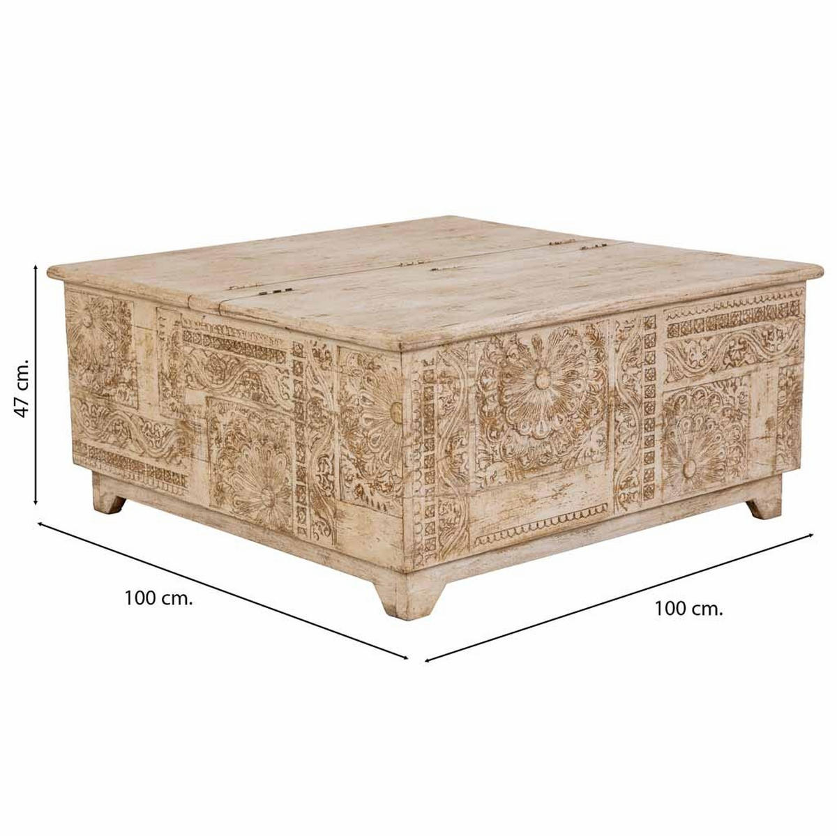 COUCHTISCH aus holz 100x100x47cm - Beige, Holz (100/100/47cm) - Wanderlust