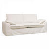 3-SITZER-SOFA, Stoff, Weiß - Weiß, Textil (97/88/205cm) - Oviala