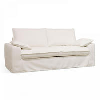 3-SITZER-SOFA, Stoff, Weiß - Weiß, Textil (97/88/205cm) - Oviala