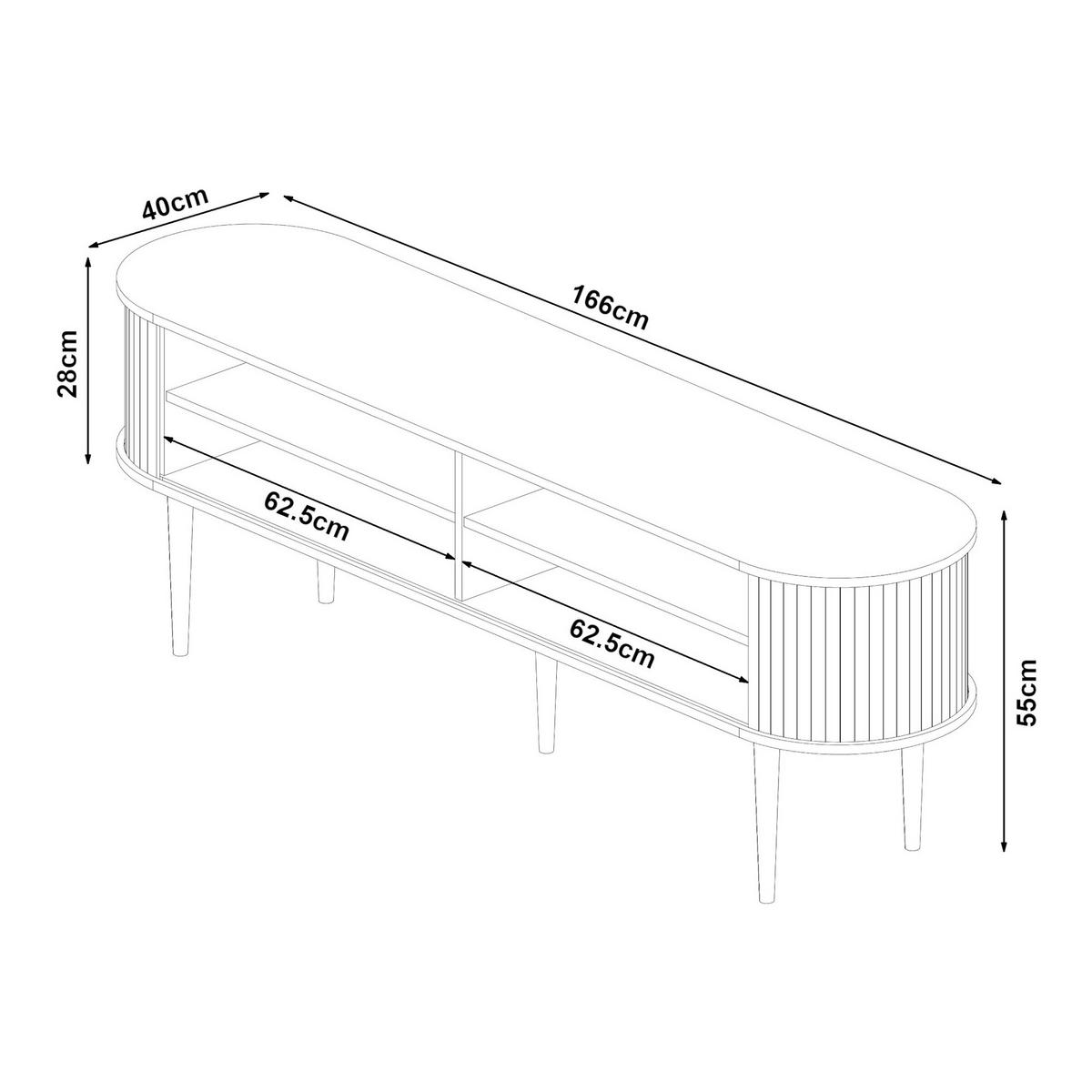 TV-ELEMENT Mapia - Walnussfarben, Holzwerkstoff (166/55/40cm) - [en.casa]