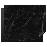 HERDABDECKPLATTE Schwarz - Marmor 65x52 cm - Schwarz, Kunststoff (65/0.2/52cm) - MuchoWow