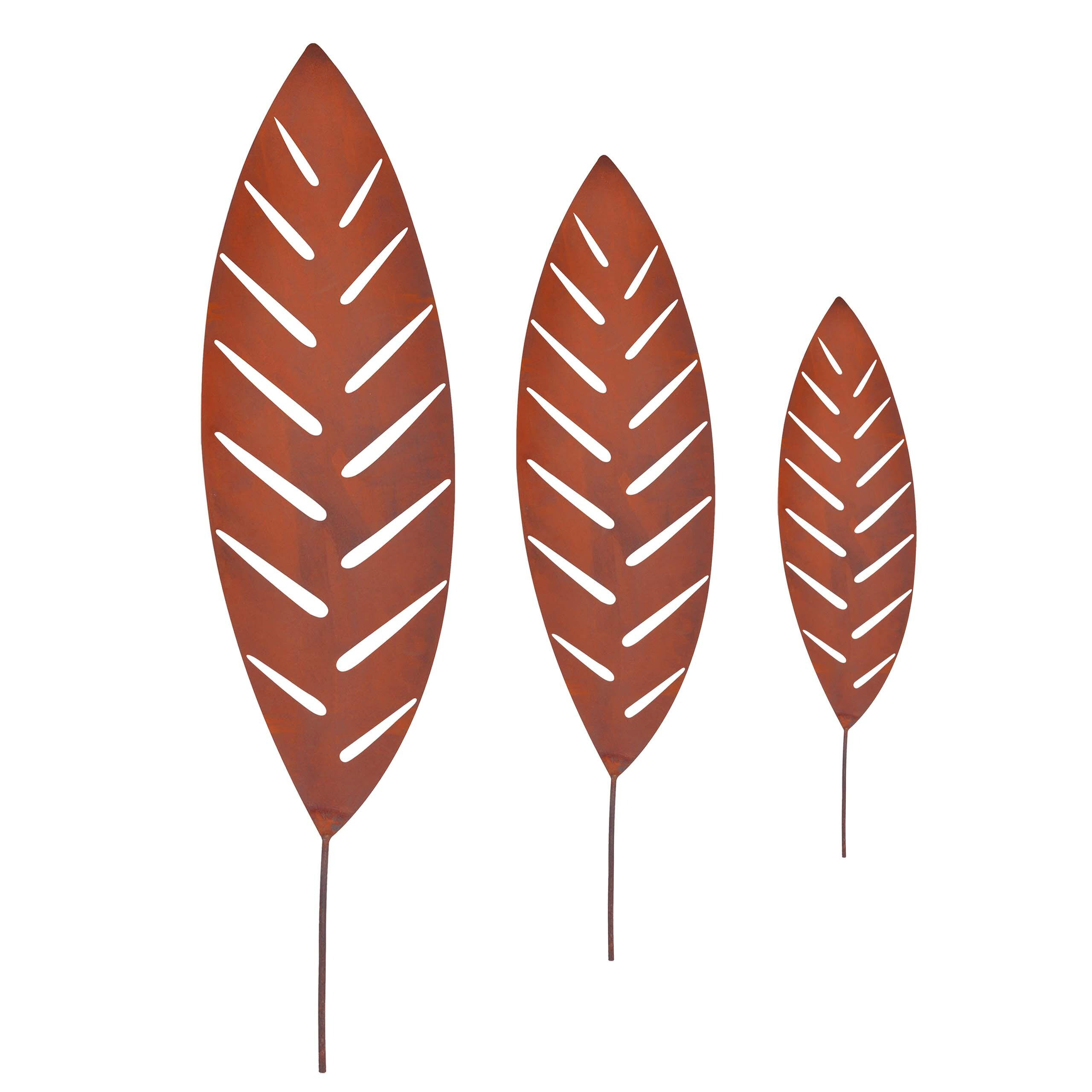 3XGARTENSTECKER - Braun, Metall (0.5cm) - Relaxdays