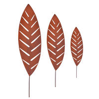 3XGARTENSTECKER - Braun, Metall (0.5cm) - Relaxdays