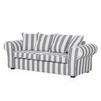 3-SITZER SOFA - Webstoff, Grau gestreift - Grau, Textil (217/88/88cm) - home24