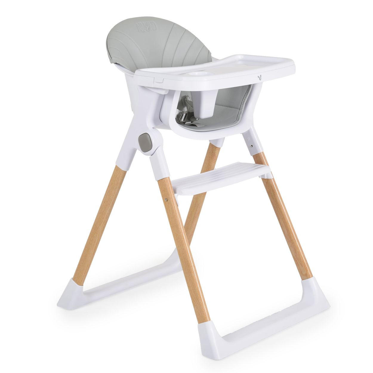 KINDERHOCHSTUHL Almond grau Holzoptik klappbar Doppeltablett Sicherheitsgurt - Grau, Metall (54/84/64cm) - Cangaroo