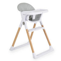 KINDERHOCHSTUHL Almond grau Holzoptik klappbar Doppeltablett Sicherheitsgurt - Grau, Metall (54/84/64cm) - Cangaroo