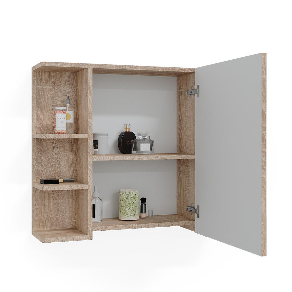 BADSPIEGELSCHRANK Fynn Sonoma 79.6 x 64 cm - Sonoma Eiche, Holzwerkstoff (79.6/64/21.2cm) - Vicco