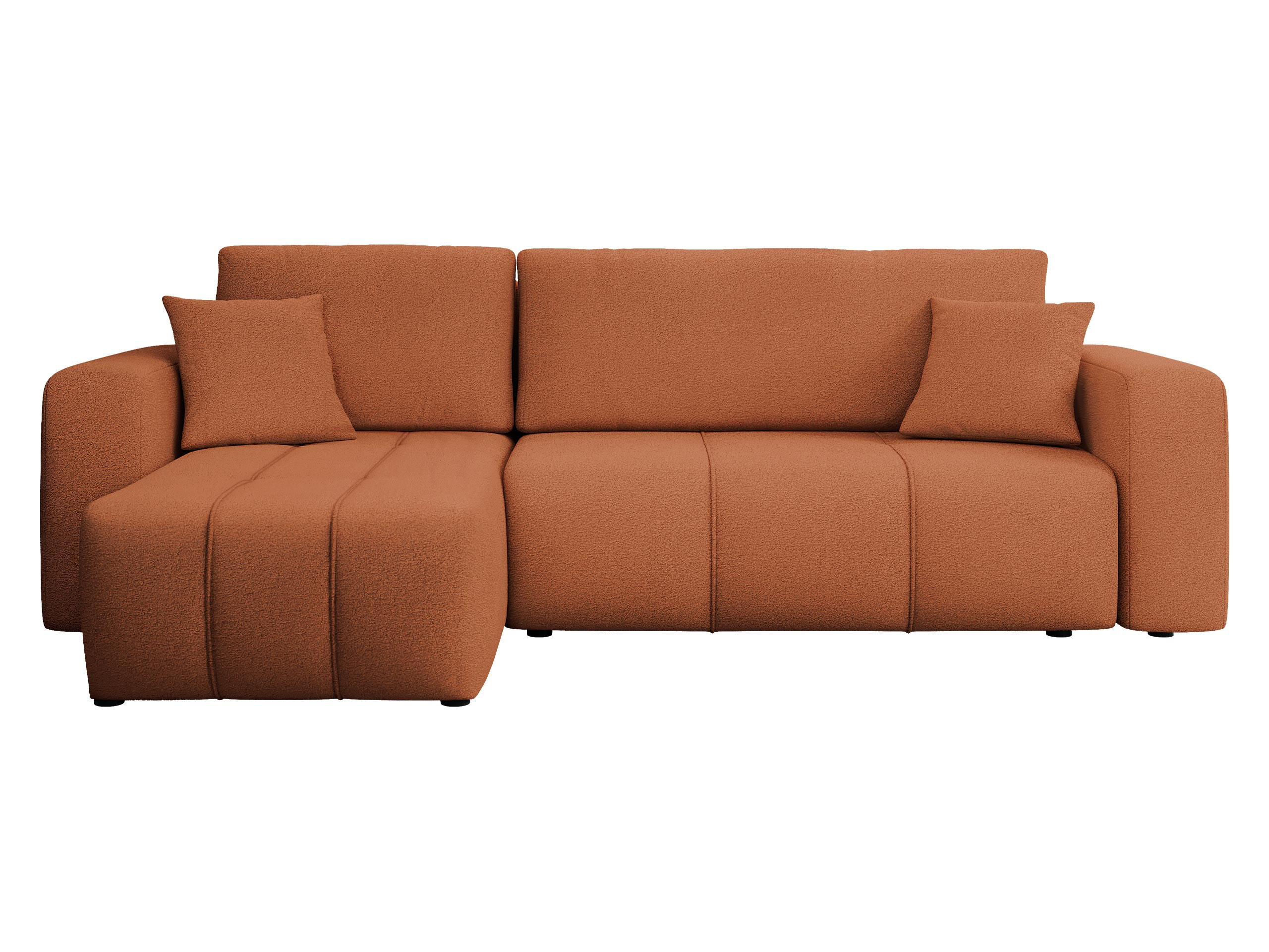 ECKSOFA Furyn - Schwarz/Orange, Holz/Kunststoff (244/145cm) - MIRJAN24