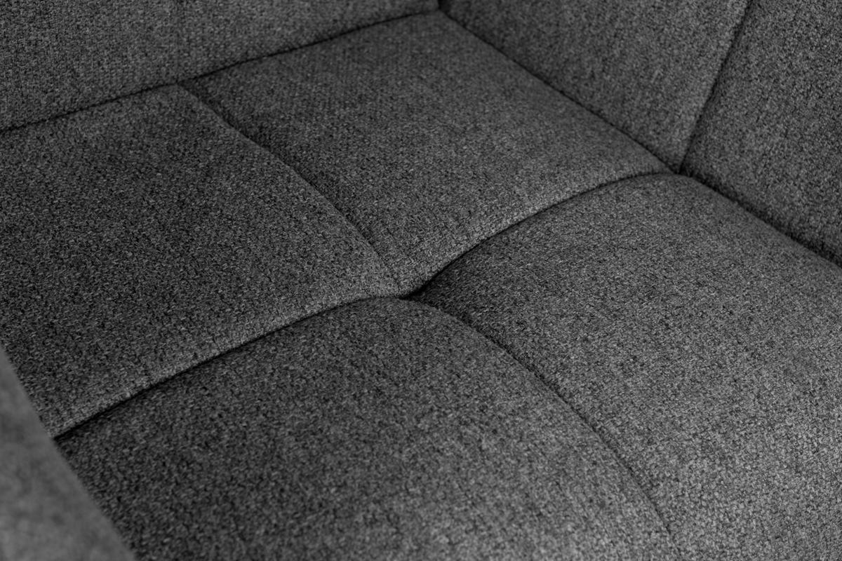 OHRENSESSEL-SET Sava inkl. Fußhocker - drehbar - grau - Schwarz/Grau, Textil/Metall (87/104/74cm) - bene living