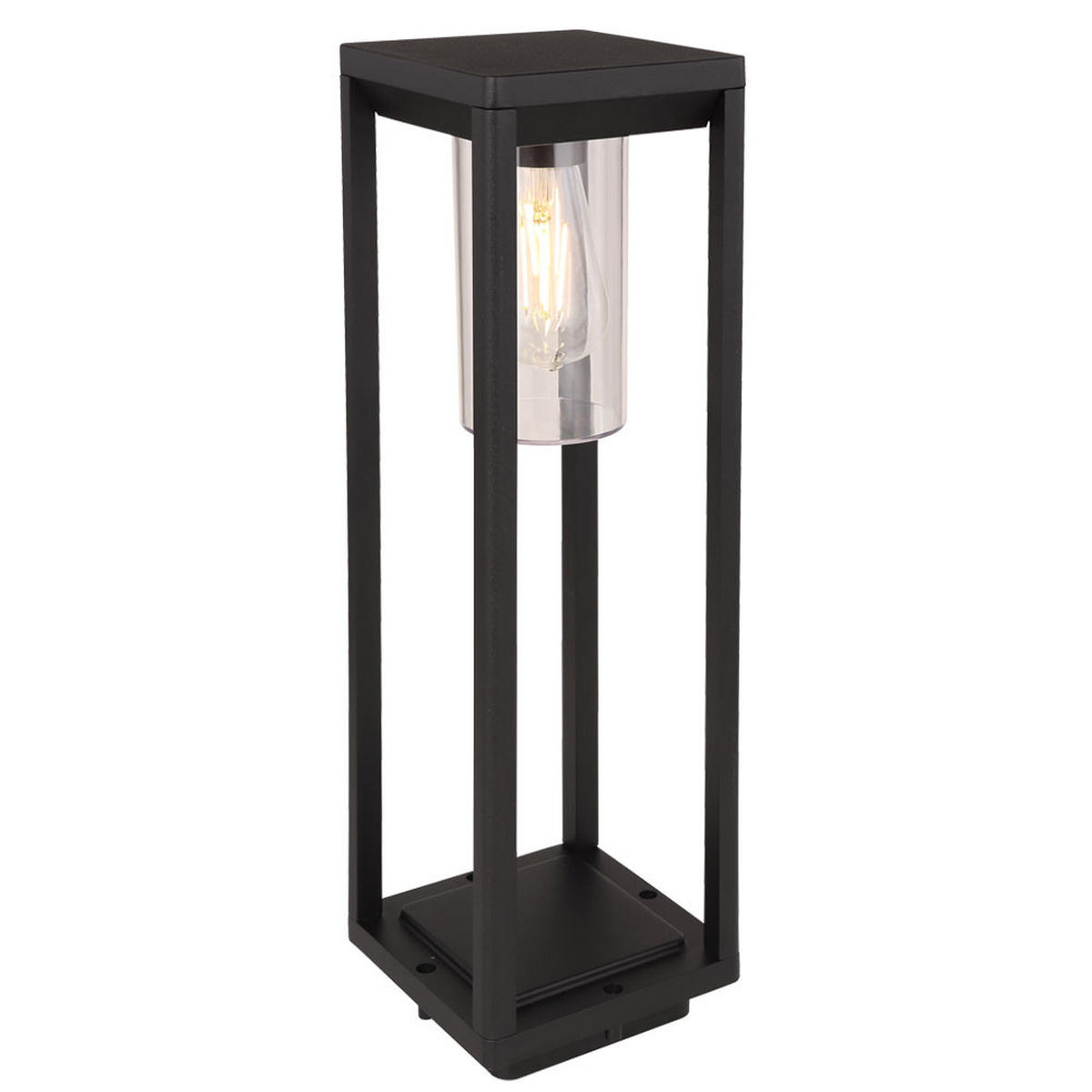 LED AUSSENLEUCHTE CANDELA Schwarz Aluminium - Schwarz, Metall (15/15/50cm) - Globo Lighting