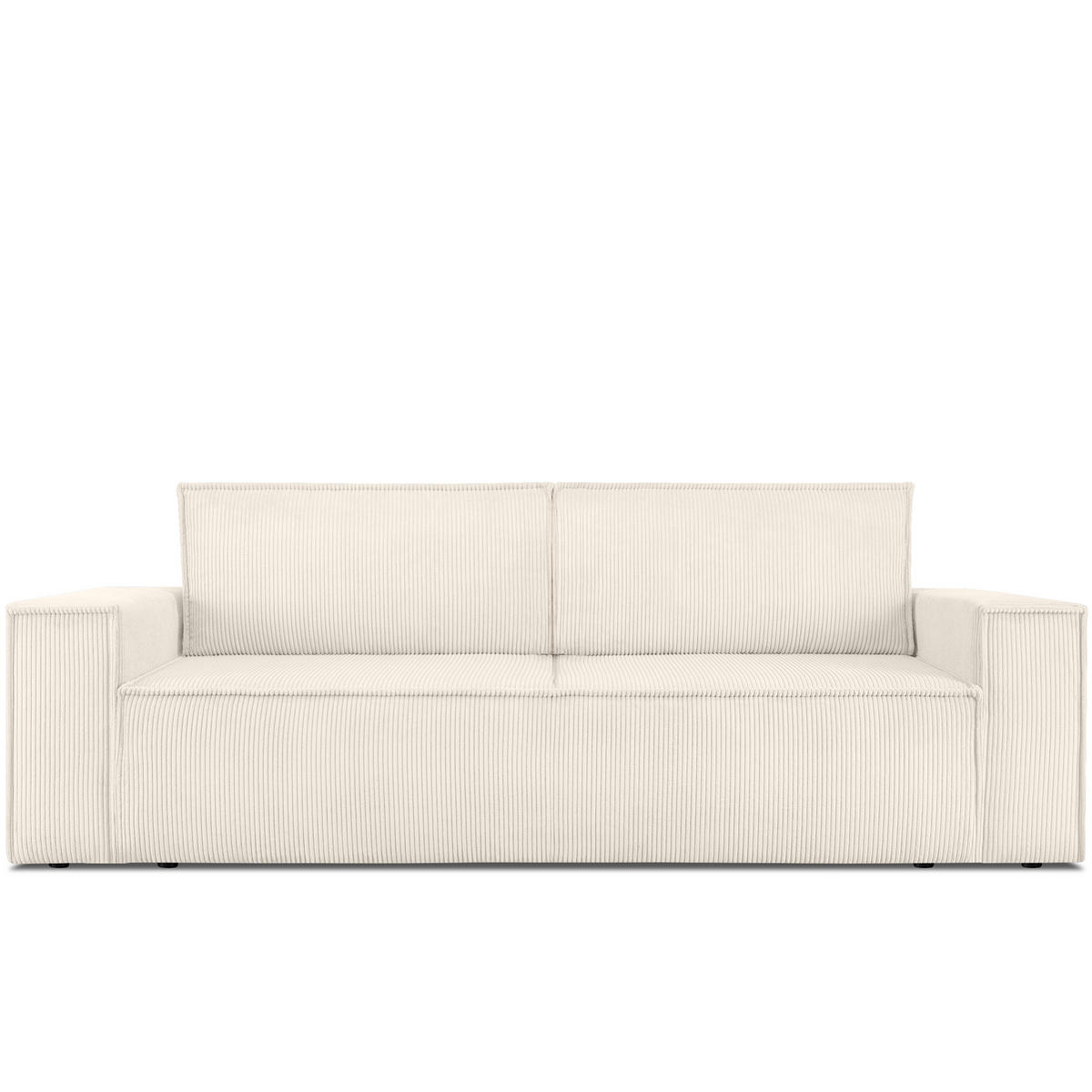 3-SITZER-SCHLAFSOFA NAPI in Pet Friendly Cord-Stoff, ecru - Ecru/Schwarz, Textil (244/89/101cm) - KONSIMO®