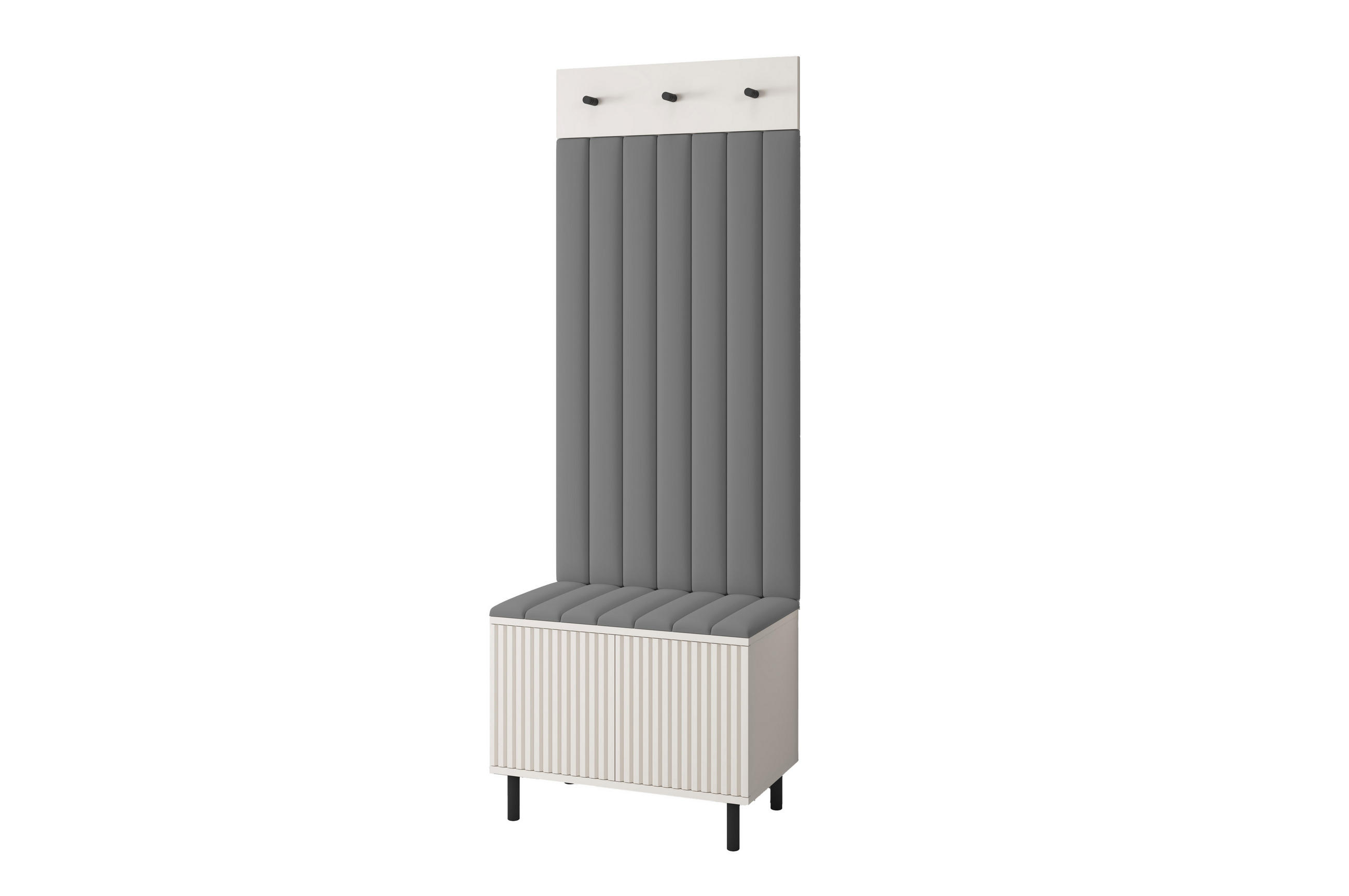 GARDEROBE Ritmo version 6 mit POLSTERPANEELEN Grau - Beige/Grau, Holzwerkstoff (70/195/40cm) - Jerpax