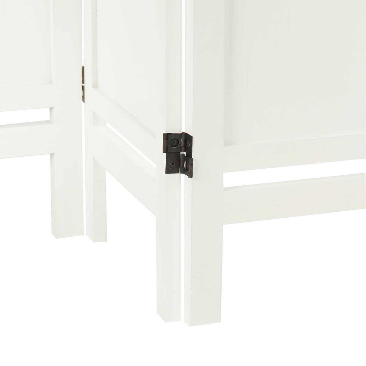 RAUMTEILER Cottage III 4-tlg. Holz, mit 3 Ablagen weiß - Weiß, Holz (142/170/22cm) - DESIGN DELIGHTS