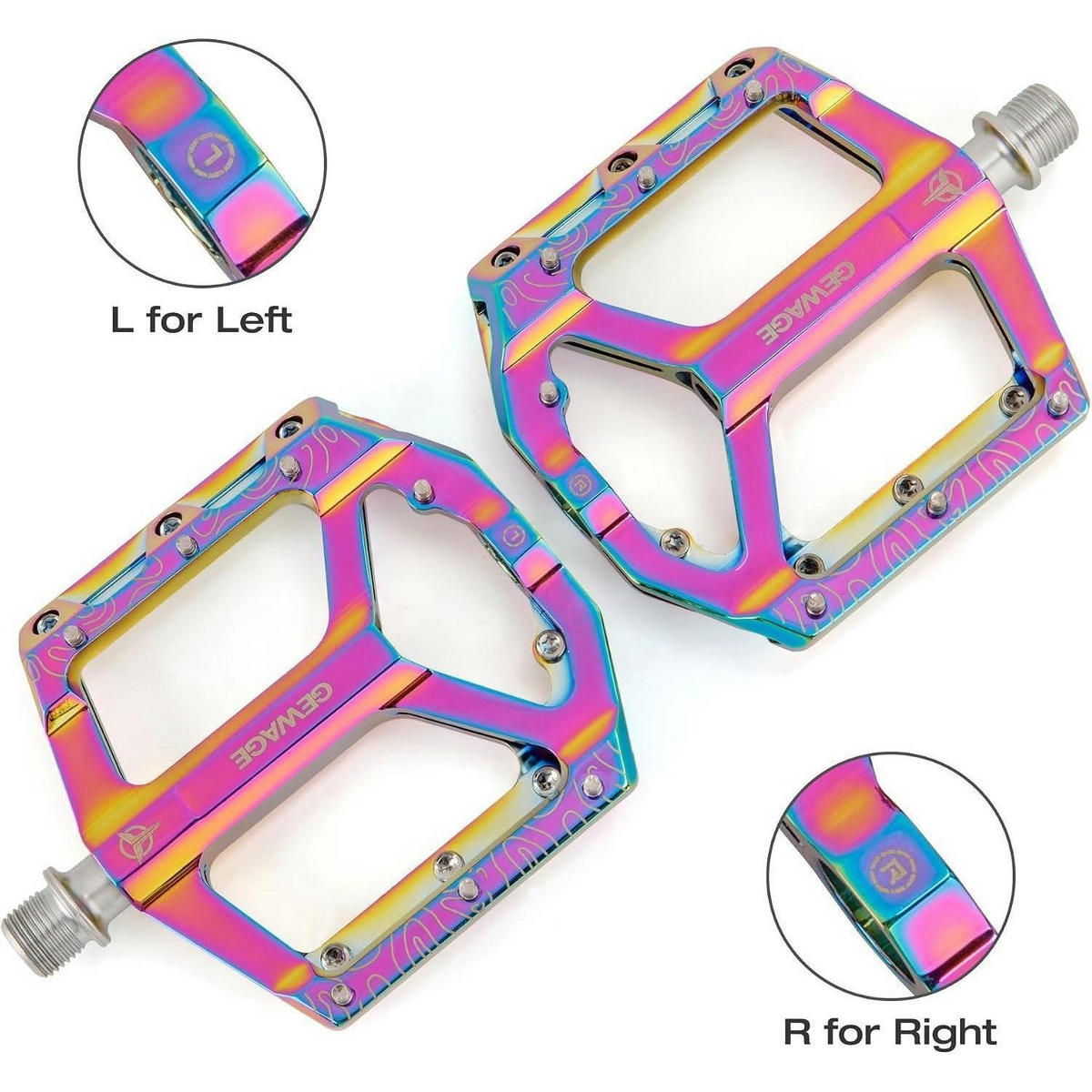 FAHRRADPEDALE Set Flat Pedale Aluminiumlegierung Mehrfarbig - Multicolor, Metall (10/2/12cm)