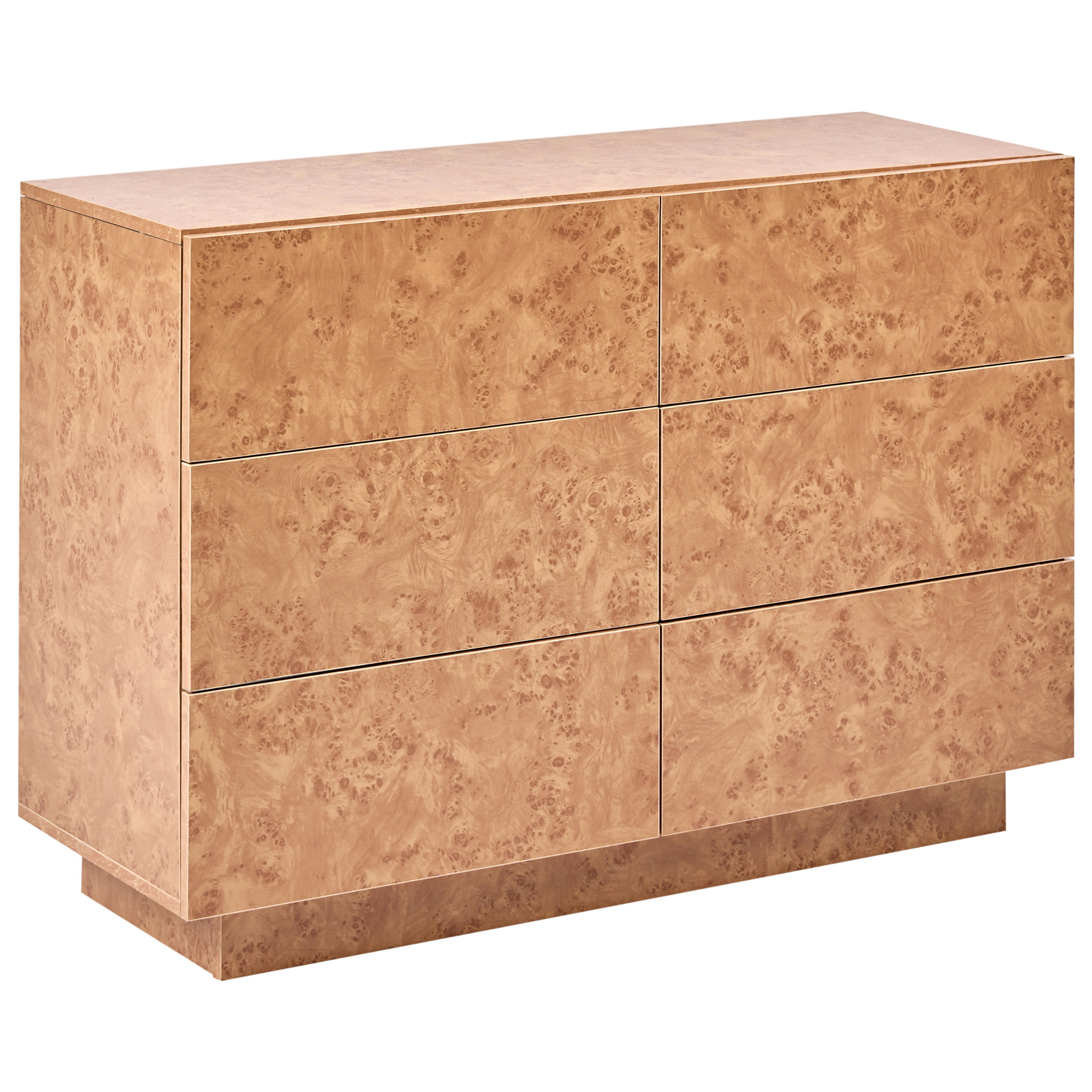 KOMMODE mit 6 Schubladen Wurzelholz Optik Woodend - Braun, Holzwerkstoff (110/75/40cm) - Beliani