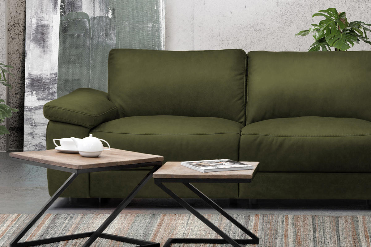 ECKSOFA XL MOTOR. RELAXFUNKTION LOLA Dunkelgrün Webstoff - Dunkelgrün/Schwarz, Textil (304/178cm) - KAWOLA