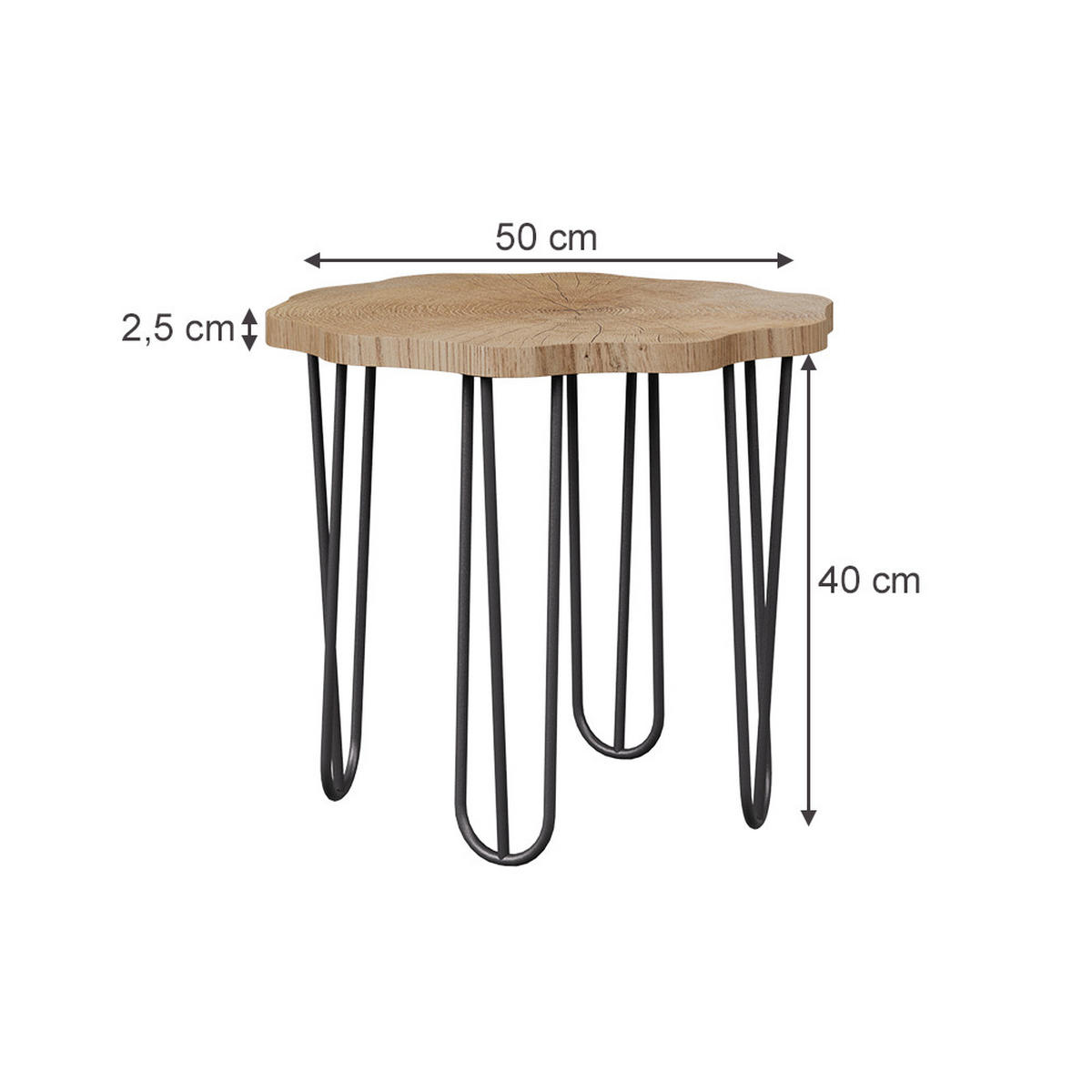 KONFERENČNÍ STŮL Ringo Dub - černá/barva dubu, kompozitní dřevo (50/50/2.5cm) - Vicco